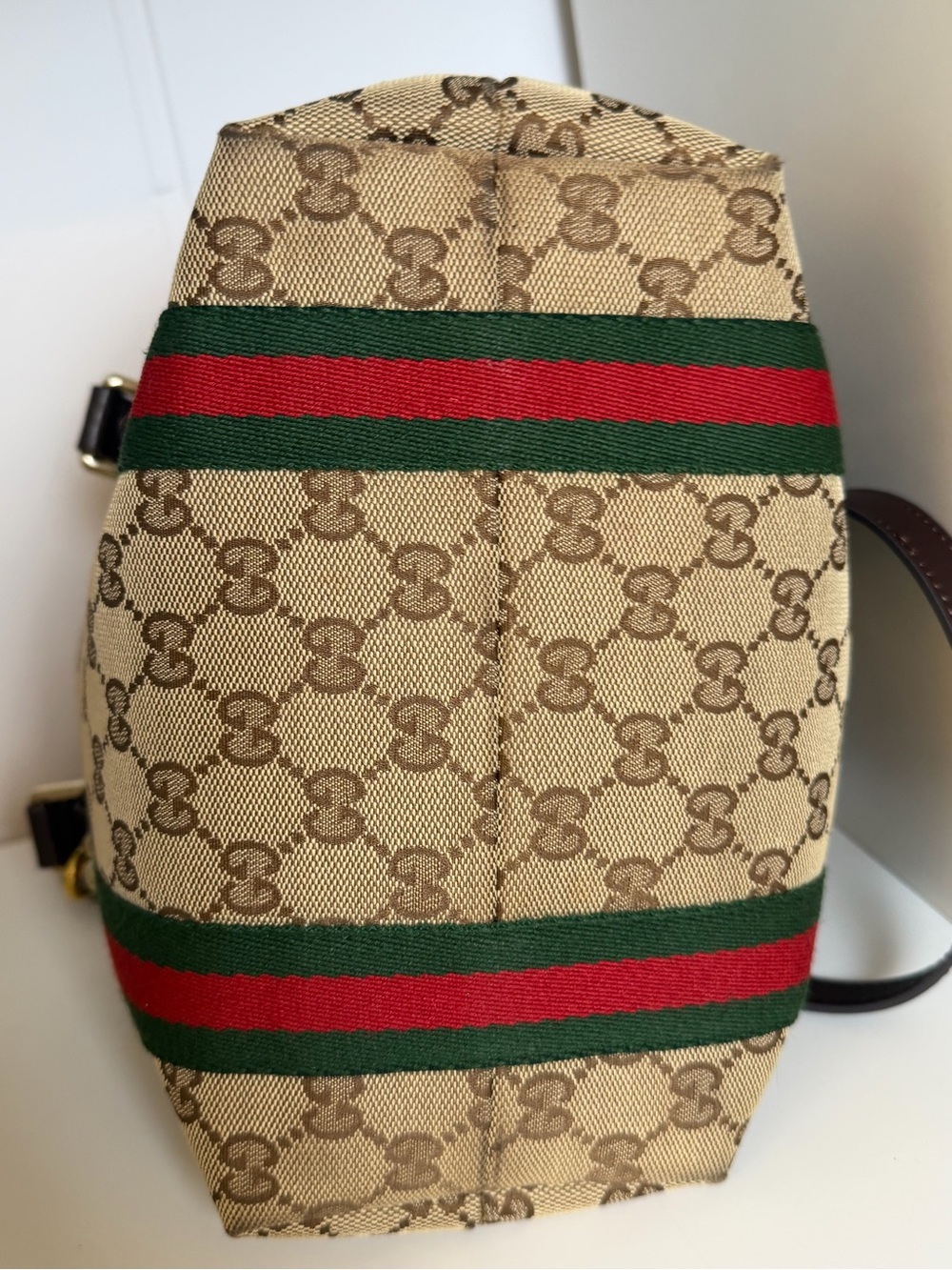 Gucci GG Canvas Mini Tote Web Stripe + leather unbranded strap - Picture 7 of 16